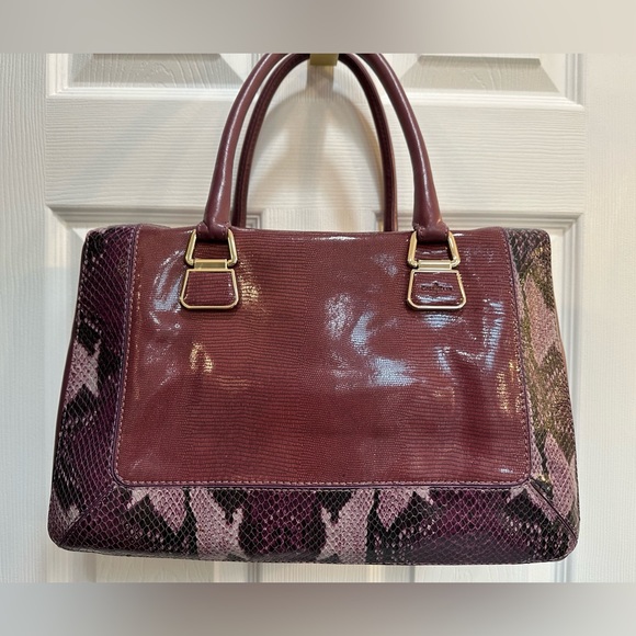Purple with animal print accent Cole Haan bag. - Picture 5 of 15